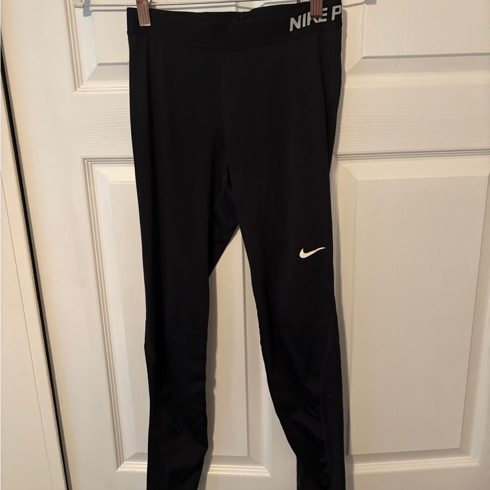 Nike Black Leggings with White Logo